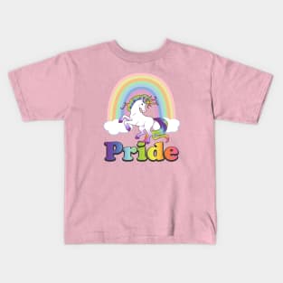 Pride Unicorn Spirit Animal LGBTQ Ally Rainbow Kids T-Shirt